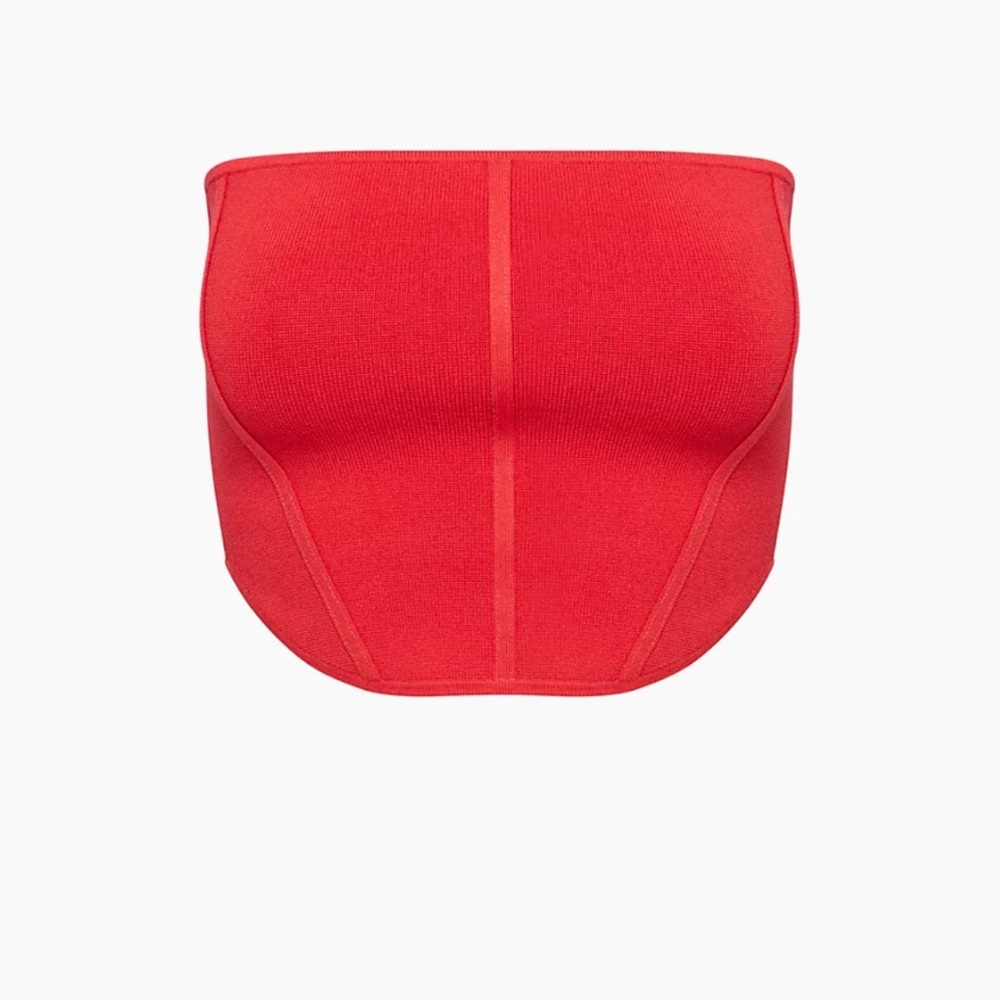 Cropped Rib knit tube top